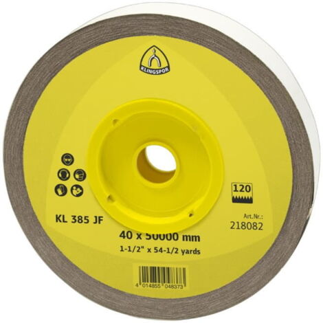 Bobine de toile abrasive KL 385 JF 40 mm K.120 avec corindon métallique