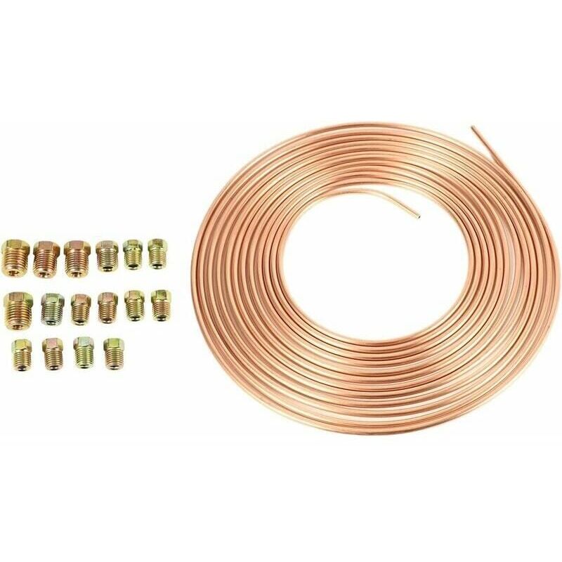 Bobine de tuyau de frein 7,62 m - En cuivre et nickel - Avec un diamètre extérieur de 3/16', tuyau anti-rouille