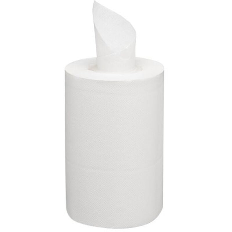 Sans Marque - Bobine d'essuyage à dévidage central écologique mini blanche - carton de 9 - Maxiburo