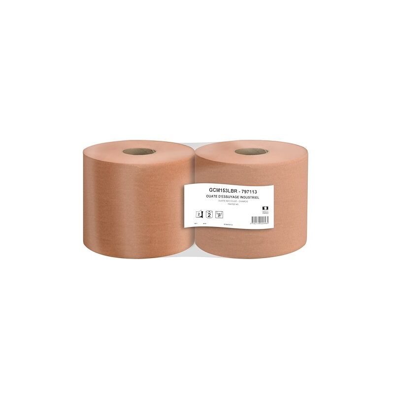 Sans Marque - Bobine d'essuyage industriel chamois - 1000 formats - Lot de 2 - Maxiburo