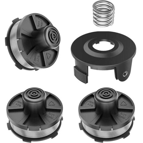 Bobine di filo KZQ da 3 pezzi, bobina di ricambio per decespugliatore Makita 18 V DUR181Z/DUR181RF/DUR181, per Makita 196146-9, copri bobina 195858-1 (3 bobine + 1 copri bobina + 1 molla)