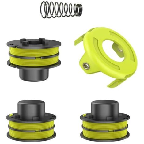 Bobine di filo per decespugliatore, compatibili con RLT3025F/S e RLT3525S, intercambiabili, originali RAC119 (3 bobine di ricambio + 1 molla + 1 coperchio per decespugliatore), 4,92 x 4,92 x 3,71 cm