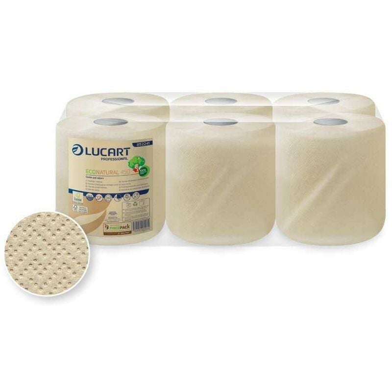 Bobine econatural a devidage central 450 formats Lucart Essuie mains et distributeur