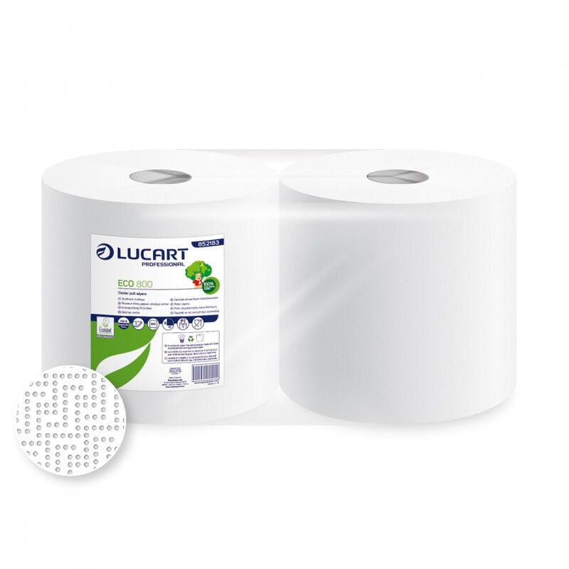 Bobine Essuyage Blanche 800 feuilles lot de 2