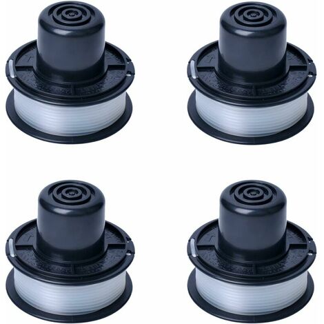 Bobine et ligne de débroussailleuse à gazon compatibles avec Black+Decker Remplacer les bobines GL250, GL310, GL360 Outil de débroussailleuse (lot de 4)