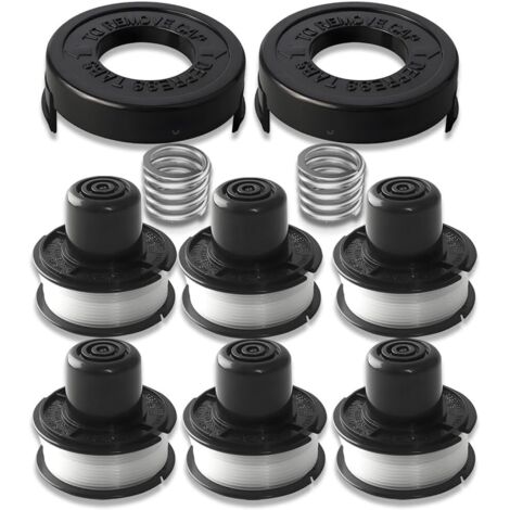 Bobine Fil - 6 Pièces - Nylon - Pour Black & Decker GL250 GL310 GL360 - Avec Capuchon Et Ressort