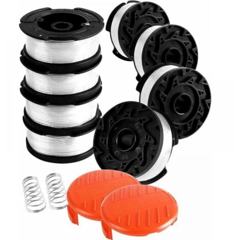 Bobine Fil Coupe Bordure Pour Black Et Decker Coupe-Bordures, 8 Bobine De Fil Debroussailleuse Avec 2 Couvercle De Bobine Et 2 Ressort