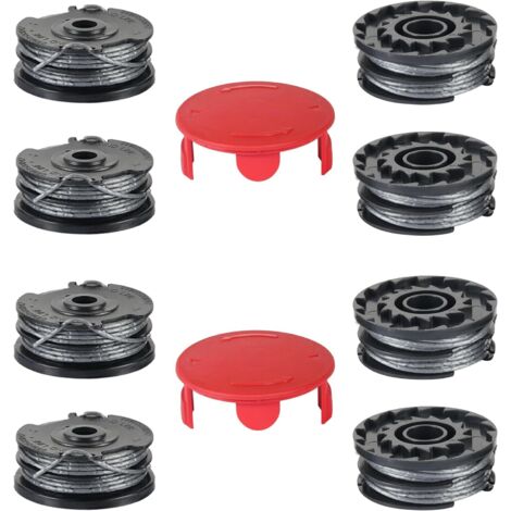 Bobine Fil Coupe Bordure pour Bosch AdvancedGrassCut36, ART 24 27 30 Rotofil, 8 Bobines et 2 Couvercles, Fil Débroussailleuse