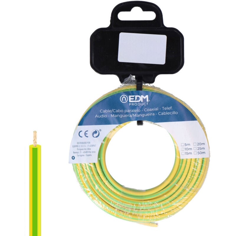 Enrouleur de câble flexible, 6 mm, bicolore, 25 m, sans halogène 28603