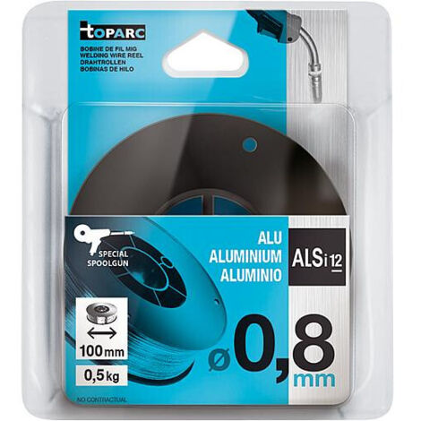 Bobine fil massif aluminium diam. 0,8 mm, bobine-diametre 100 mm, AISi12