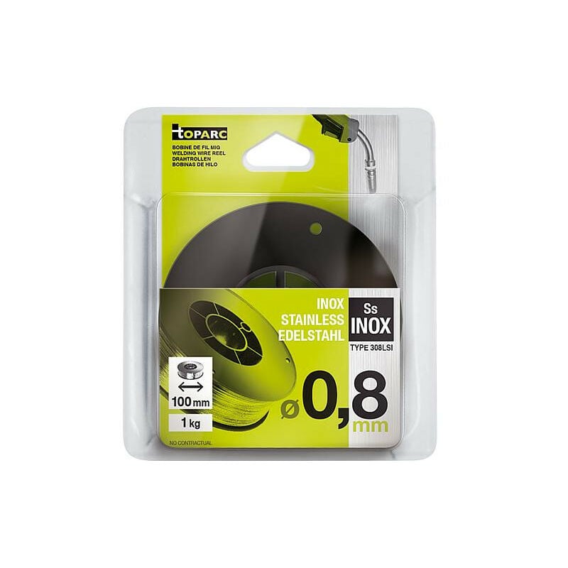Bobine fil massif inox diametre 0,8 mm, bobine-diam. 100 mm