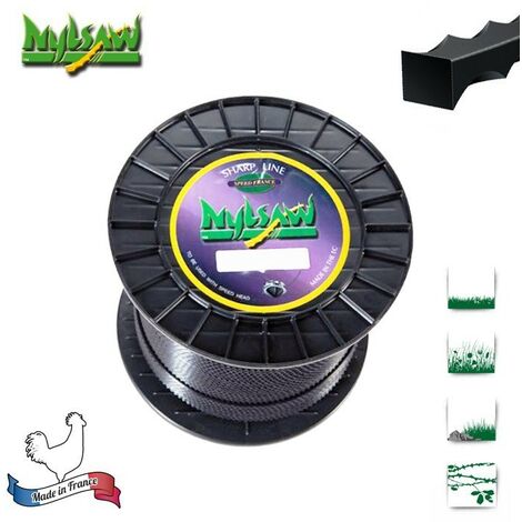 Bobine fil nylon cranté NYLSAW - 3 mm x 195m - qualité professionnelle - fabrication française