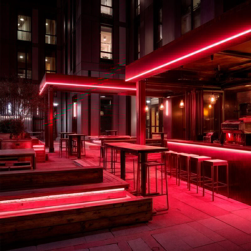 Ledkia - Bobine Gaine Néon led Flexible Dimmable 7.5W/m 220V ac 120 LED/m 50m Semi-circulaire 180° Rouge IP67 Coupe Tous les 100cm Rouge