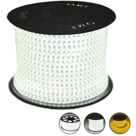 VISION-EL Bobine LED 5050 7w/m 230V IP65 (au mètre) Miidex Lighting® blanc-froid-6000k