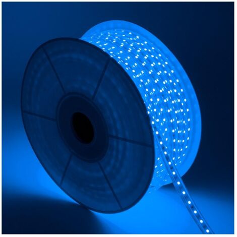 Bobine LED Dimmable 220V AC 60LED/m Bleu 50m IP65 Largeur 14mm Coupe tous les 100cm
