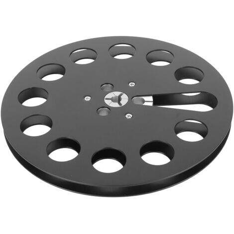 Bobine Noire Universelle 1/4" en Alliage d'Aluminium - 7 Pouces avec 11 Trous pour Enroulement de Bande