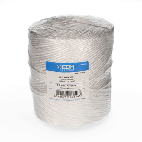 Bobine Raphia Blanc Edm Raphia Synthétique Blanc De 420m - Edm