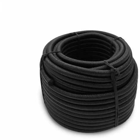Bobine, rouleau de tendeur élastique - 50 mètres x 6 mm - Noir - Linxor