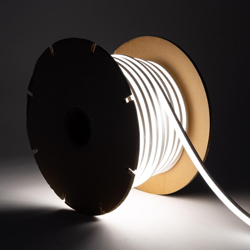 Bobine Ruban Néon LED Dimmable 220V SFLEX8 50 Mètres IP65 Coupe à chaque 100 cm Blanc froid