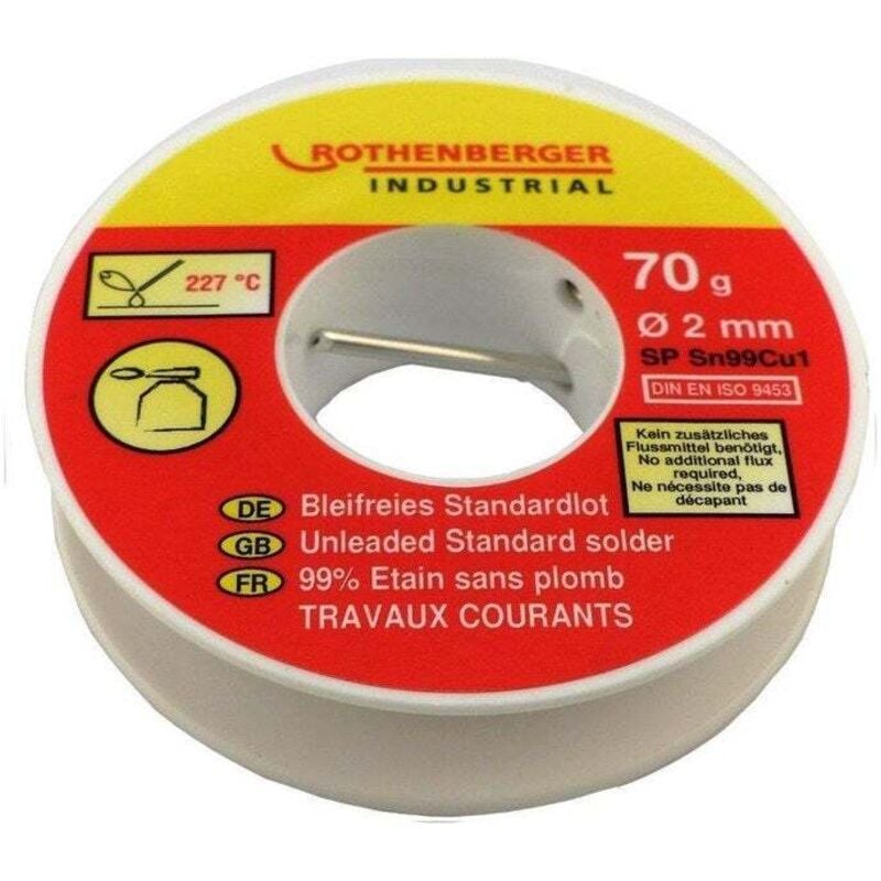 Rothenberger - Bobine étain standard 2 mm, 200 g.