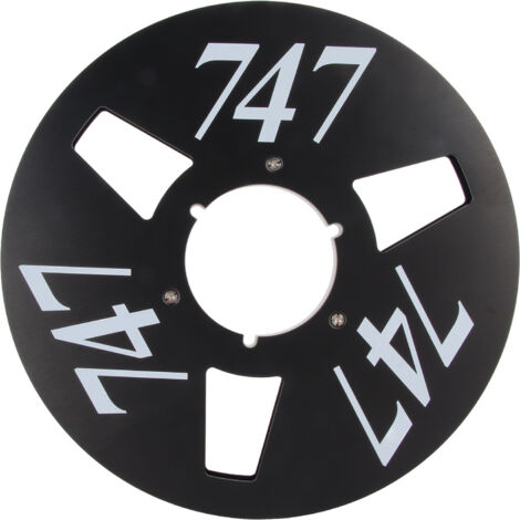 Bobine Vide Universelle 1/4 Pouce 10 Pouces en Alliage d'Aluminium 3 Trous pour Machine à Ruban Sonore - Noir