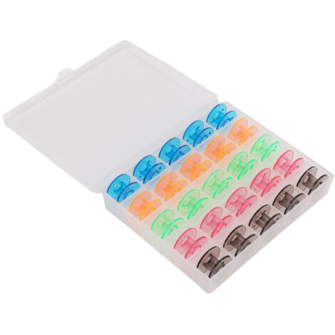 Bobines Colorées en Plastique pour Machine à Coudre avec Boîte de Rangement - Idéales pour Broderie et Patchwork