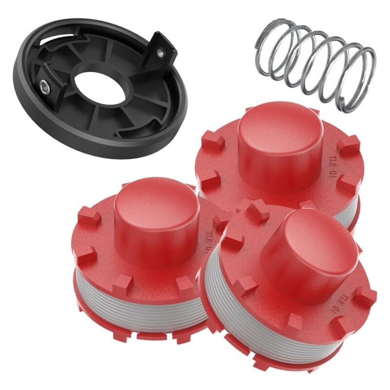 Bobines compatibles avec la débroussailleuse Einhell ge-ct 36/30Li e, remplace les bobines de rechange Einhell 3405096 (3 bobines de rechange + 1