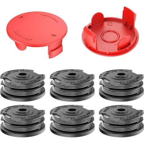 Bobines de débroussailleuse, pour Bosch F016800351, compatible avec AdvancedGrassCut et gamme ART, Compatibles tondeuse à gazon pièces rechange (6 bobines + 2 couvercle) -