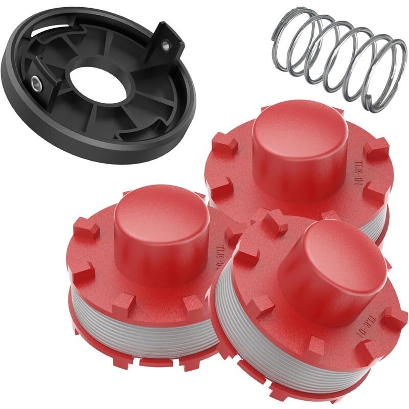 Bobines de fil compatibles avec les débroussailleuses Einhell ge-ct 36/30Li e, remplacent les bobines de rechange Einhell 3405096. (3 bobines de