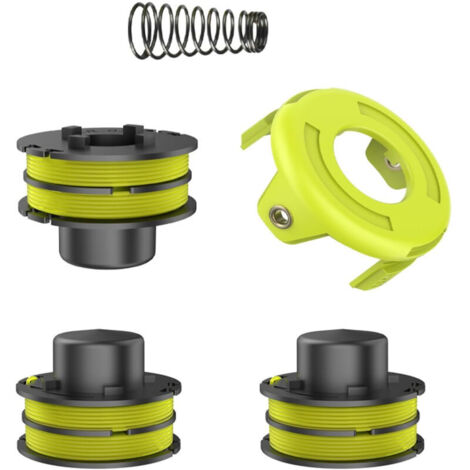 Bobines de fil, compatibles avec RLT3025F/S, RLT3525S, interchangeables, originales 5132002591 RAC119. (3 bobines de fil de rechange + 1 ressort + 1 cache débroussailleuse)