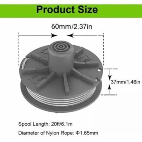 Bobines de fil de coupe, 3 bobines de fil pour coupe-bordures Turbo 5307-20, bobines de rechange de 6 m pour coupe-bordures Gardena