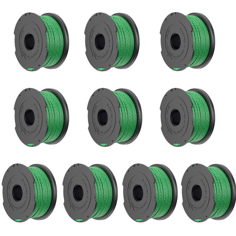 Lot de 10 bobines de fil vert pour débroussailleuse Black & Decker GL7033 GL8033 GL9035 A6482 -TONCHEAN