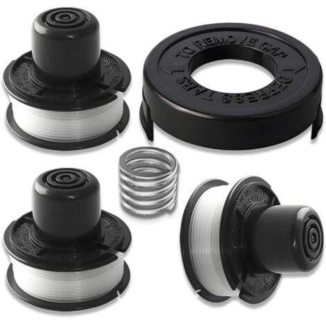 Bobines de rechange pour Black & Decker - Bobines pour débroussailleuse (3 bobines + 1 capuchon + 1 jeu de ressorts)