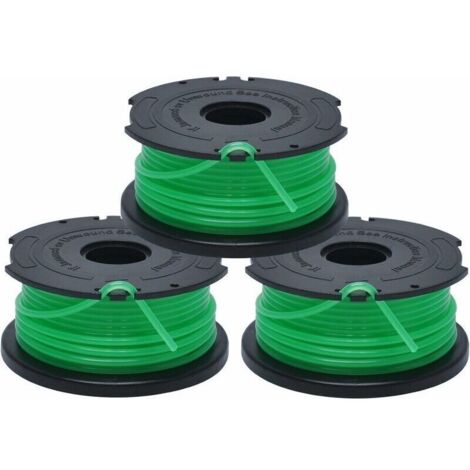 Bobines de Rechange pour Coupe-Bordures, Bobine A Déroulement Automatique, 3 x 6 m de Fil en Nylon et Résistant, Fil de ⌀2 mm Fontainebleau Lot de 3 Vert
