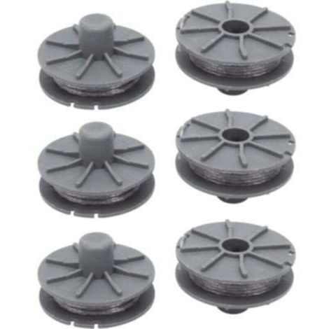 Bobines de rechange pour tondeuse à gazon – Modèle 5307-20 – Pour tondeuses à gazon Gardena – Diamètre : 1,6 mm, longueur : 6,1 m – Compatibles avec les modèles 9805, 9806, 9807, etc. – Lot de 6 bobin