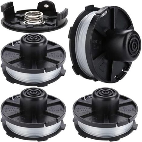 bobines de remplacement pour tondeuses à gazon, accessoires pour : DUR181, DUR141, DUR180Z, DUR181Z - (4 pièces bobine + 1 pièce couvercle + 1 pièce ressort)