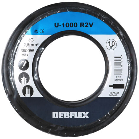 DEBFLEX - BOBINOT U1000R2-V 3G2.5 MM² 10M NOIR - 512323