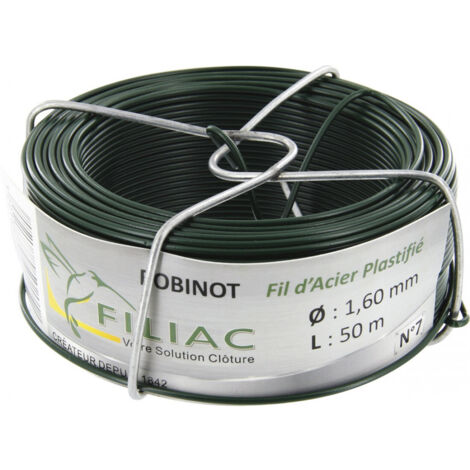 Bobinot plastifié  plastifiée vert 1,60mm x 50m