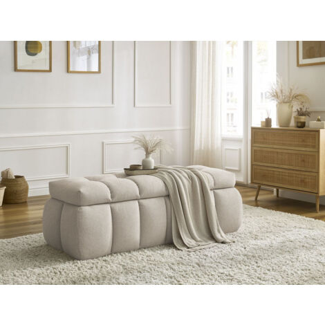 Bobochic – Bout de lit MONT-BLANC 140 cm – Rangement intégré – Panneaux de particules et bois massif – Longueur 146 cm, largeur 56 cm, hauteur 52 cm