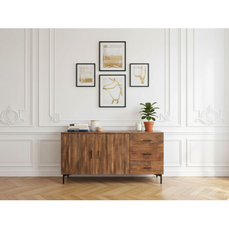 BOBOCHIC - Buffet 2 portes 160 cm BALTHAZAR Bois massif de manguier