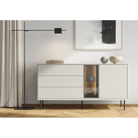 BOBOCHIC - Buffet 2 portes 3 tiroirs 161 cm ESPERA avec LEDS