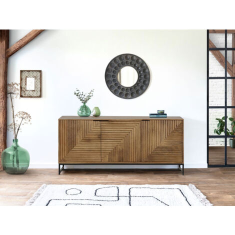 BOBOCHIC - Buffet 3 portes 170 cm NAOMIE bois massif d'acacia