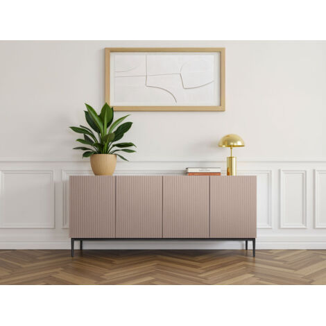 BOBOCHIC - Buffet 4 portes 200 cm KASHA Pieds noir   Rose