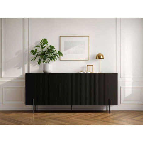 BOBOCHIC - Buffet 4 portes 200 cm MATHILDE pieds noir
