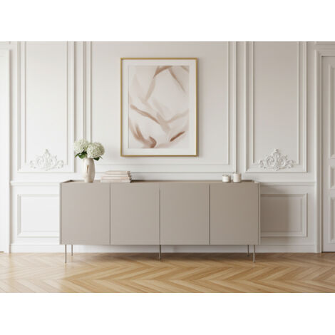 BOBOCHIC - Buffet 4 portes 220 cm ATLAS Beige