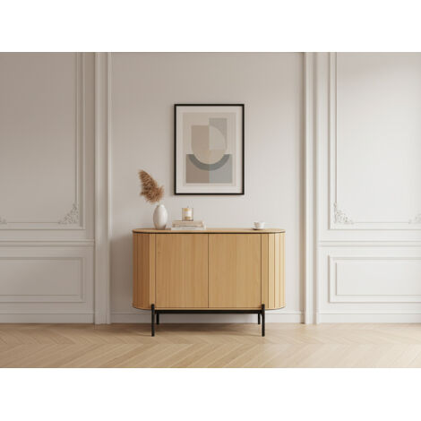 BOBOCHIC - Buffet arrondi 2 portes 124 cm AMBOISE couleur chêne