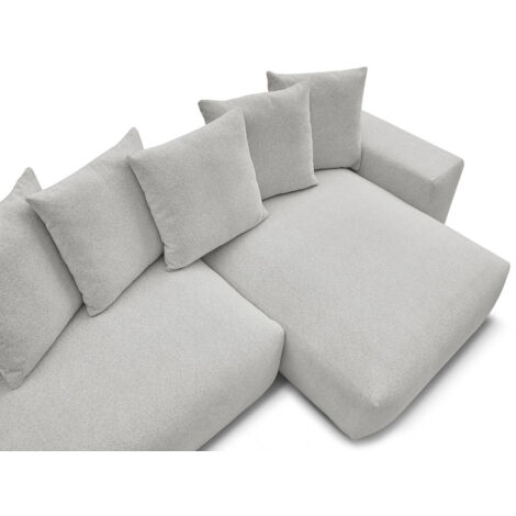 BOBOCHIC - Canapé d'angle convertible réversible coffre VOLTAIRE tissu chiné   Gris clair