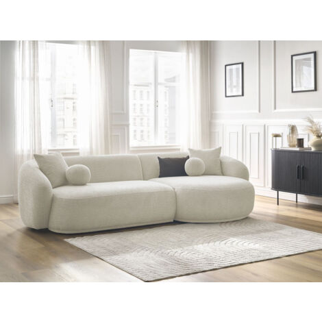 BOBOCHIC - Canapé d'angle fixe ASHLEY Angle droit  Beige