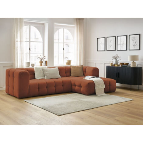 BOBOCHIC - Canapé d'angle fixe CLOUD Angle droit  Orange