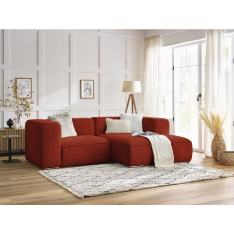 BOBOCHIC - Canapé d'angle fixe compact ZEPHYR Angle droit  Orange
